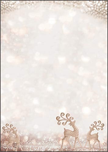 SIGEL DP228 Briefpapier Weihnachten A4, 100 Blatt, Design mit Rentieren, 90g Brilliant Deer, weihnachtliches Motiv, aus nachhaltigem Papier