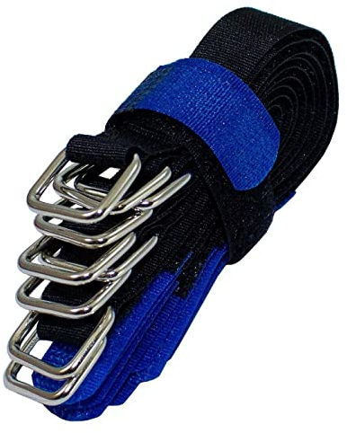 Lumonic 10x Klettbinder 150x16mm gekreuzt Schwarz Blau - Wiederverwendbare Kabelbinder aus Klettband - Zum Befestigen oder Kabelmanagement