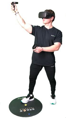 ProxiMat ® Space Traveler Theo 58,4 cm große runde VR-Matte bietet stehend & Raumwaage Tolles Geschenk Zubehör für Oculus Rift Plattform, Quest, HTC Vive, Ventilindex