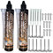 BricoLoco Kit Anclaje Adhesivo 2 Taco químico poliéster sin estireno 300 mm. + 5 cánulas + 10 tamices + 10 varillas). Bricolaje doméstico y profesional