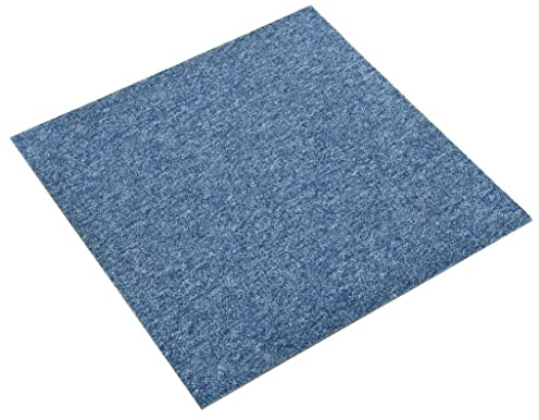 vidaXL 20x Teppichfliesen Selbstliegend Bodenbelag Teppichboden Teppich Fliese Fliesen Schutzmatten Matten Teppichplatten 5m² 50x50cm Blau