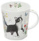 LO-FLOC-BW Mug en porcelaine anglaise Motif chats floraux Noir/blanc 0,32 l