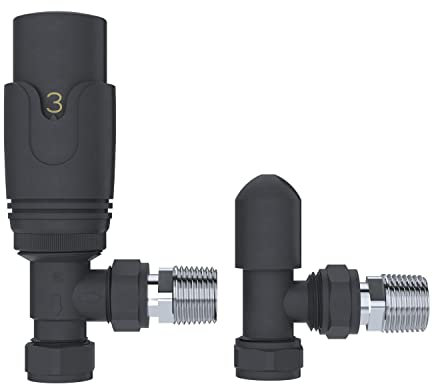 iBathUK ACAT001 Angled Radiator Valve, Anthracite