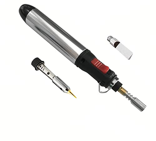 Vobor 4 in 1 kabelloses Butangas-Lötkolben-Stift-Kit - Professionelles tragbares, temperaturregulierbares Schweißbrenner-Werkzeug