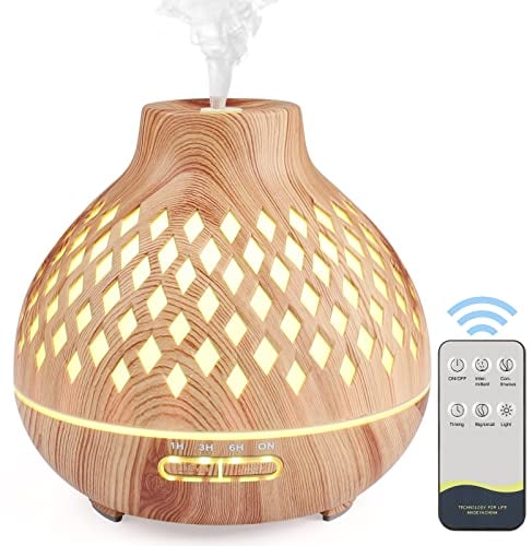 Czemo 400ml Difusor de Aromas, Difusor de Aromaterapia con Mando a Distancia Humidificador Ultrasónico Vaporizador de Esencias Difusor Aceites Esenciales para Casa, Yoga