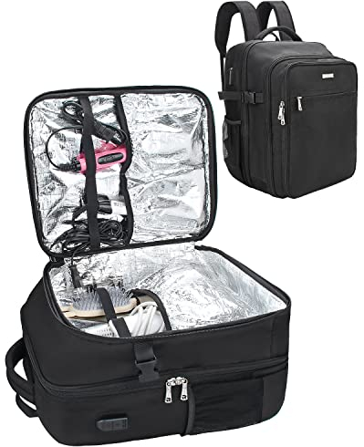 Relavel Kosmetiktasche Portable Reise Make Up Tasche, Große Professionelle Makeup Organizer Reisezug-Koffer Aufbewahrungstasche, mit verstellbarem Riemen und Trennwänden