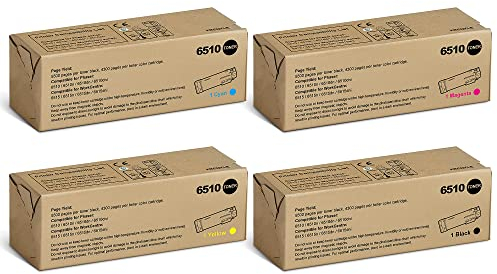 6510 6515 6510XL Toner Kompatibel für XEROX 6510 6515 WorkCentre 6515DN 6515DNI 6515N 6515 DN DNI Phaser 6510DN 6510DNI 6510N 6510 DN (Schwarz Cyan Gelb Magenta, 4er-Pack)