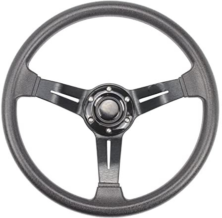 Nonuin Für Golf 4 Modifiziertes Rennlenkrad 14 Zoll 350 Mm Aluminium-Sportlenkrad Mit Beweglichem Ruder Auto-Lenkrad (Farbe : 8977 Black)