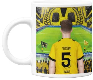 Dortmund Tasse cadeau personnalisable pour les fans de football avec arène – votre article individuel pour fan de Dortmund (homme)