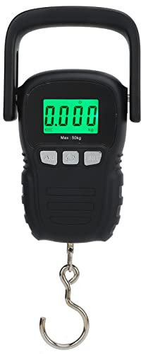 Rehomy Digitale Fischwaage, 50 kg, hängende Gepäckwaage, elektronische Kranwaage mit Maßband für Garage, Bauernhof, Jagd, Angeln