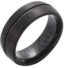 KnBoB Hochzeitsringe, 8MM Wolfram Ring für Herren Schwarz Matt Eheringe Modeschmuck Größe 54 (17.2)