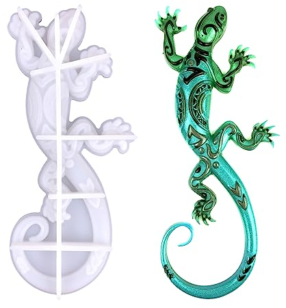 3D-Gecko-Silikonform, Tierharzform, große Tierstatue, Epoxidform, DIY, Handwerk, Gießform für Geschenk, Zuhause, Büro, Wandbehang, Dekoration