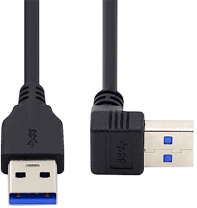NFHK Câble USB 3.0 type A mâle vers le haut coudé vers le haut 3.0 mâle de type A mâle de données 5 Gbit/s 90 degrés 40 cm