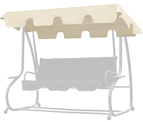 bonsport Ersatzdach für Hollywoodschaukel mit Volant - Dach Sonnendach für 2-Sitzer und 3-Sitzer, beige