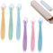Oruiiju 6pcs Cuchara de Aprendizaje para Bebe,Cucharas Siliconas Bebé,Silicona Suave Cuchara de Punta de alimentación para bebés, Cuchara para Bebé para Comer Independiente