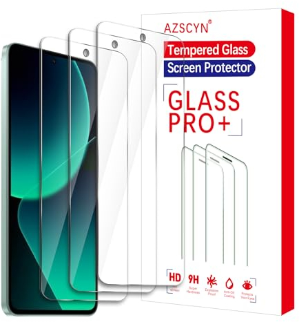 AZSCYN [3 Stück] Panzer Schutz Glas Schutzfolie für Xiaomi 13T / Xiaomi 13T Pro, HD Klar Panzerfolie, 9H Härte Glas Folie Displayschutz, Anti-Bläschen, Anti-Kratzen, Einfache Installation