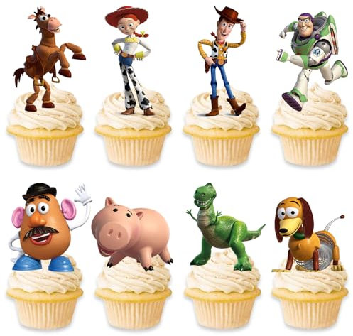 Cupcake-Topper für Geburtstagskuchen, Cupcake-Dekorationen, Spielzeug, Geburtstagsparty-Zubehör, 48 Stück