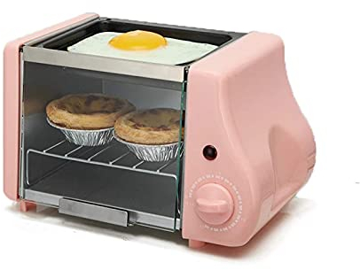 Máquina para desayunar huevos con tortilla, máquina de desayuno 2 en 1 para el hogar, mini asado eléctrico multifunción para hornear, dormitorio para estudiantes, horneado de pequeña potencia, tarta