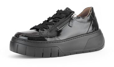 Gabor Damen Low-Top Sneaker, Frauen Halbschuhe,Best Fitting,schnürer,Plateausohle,straßenschuhe,Strassenschuhe,schwarz,40.5 EU / 7 UK