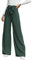 Cicy Bell Damen Weite Bein, Stoffhose Damen Hohe Taille Palazzo Hose, Leicht, Lockere Freizeithosen, Hose Krawatte Knoten Taschen-Elegant Casual Weite Hose,Hosen-Dunkelgrün, S