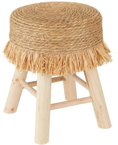 Atmosphera - Hocker gimpo Kiefer beige d30x40cm