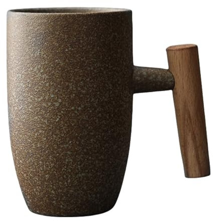 TYMYYS Tazza Da Caffè Retrò,Tazza In Porcellana Tazza In Ceramica 350ml 12oz-Marrone-350ml