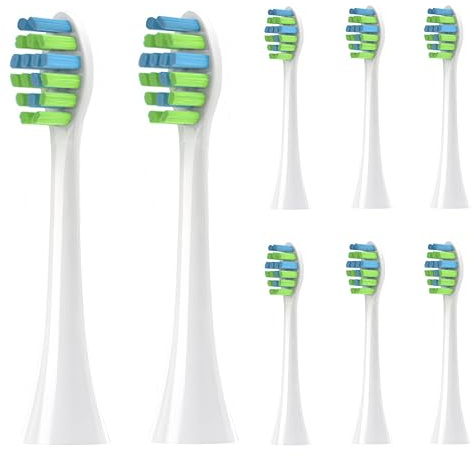 Ersatzbürsten für 7AM2M AM101/AM105 Zahnbürste Elektrische,8 Stück Aufsteckbürsten Kompatibel 7AM2M Zahnbürste Elektrische (white)