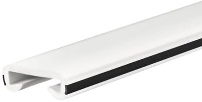 QUEST Handlauf PVC 40x8 Treppenhandlauf Kunststoffhandlauf Profil für Treppengeländer Gummi, Weiß-Schwarz