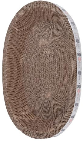Katzenkratzer, Katzensofa-Schutz, Katzenkratzpad, Kratzfeste Wellpappe, Katzenkratzbett, Lounge, Katzenkratzbrett für Katzen Im Innenbereich, Schützt Möbel, Sofa (Oval 51x36,5cm)