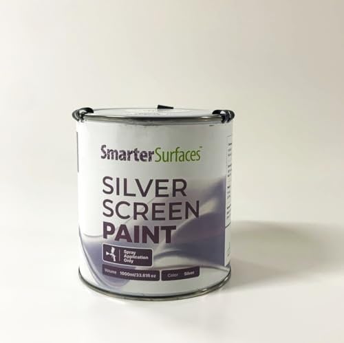 Smarter Surfaces 3D Silver Projector Screen Paint 4.5m² (Spray Application) 3D Projections for Home Cinema Projector, Museums & Event spaces | For 3D and Standard (Gain Value 1.90)