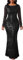 VERWIN Women's Sequins Bodycon Sparkly Mermaid Maxi Dress - Round Neck, Long Sleeve, Casual Party Cocktail Dress - XL Black