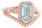 Bague Tiara Bague en argent sterling 925 avec topaze bleue Bague en or rose pour femme (50)