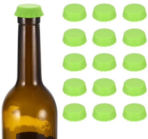 sourcing map 18 tapones de silicona para cerveza, cierre hermético, reutilizables, botellas de goma verde para fiestas, hogar, cocina, almacenamiento de bebidas