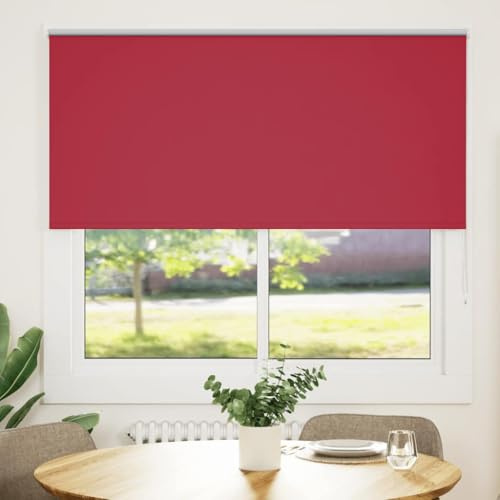 vidaXL Verdunkelungsrollo Rot 160x150cm Stoffbreite 156,6cm Polyester, Rollo, Klemmfix, Thermorollo, Verdunklungsrollo, Klemmrollo, Fensterrollo