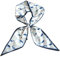 GIMIRO Écharpe en Satin, 148 x 13 cm, Motif Géométrique Damier, Double Couche, Polyester, Marron et Blanc (Poisson bleu blanc)