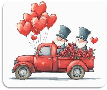 Abtropfmatte zum Valentinstag, rote LKW-Zwerge, saugfähig, Abtropfmatte, Kaffee-Bar-Matte, Abtropfgestell-Matten für Arbeitsplatten, Kaffeemaschine, Kaffeekanne, 50 x 40 cm