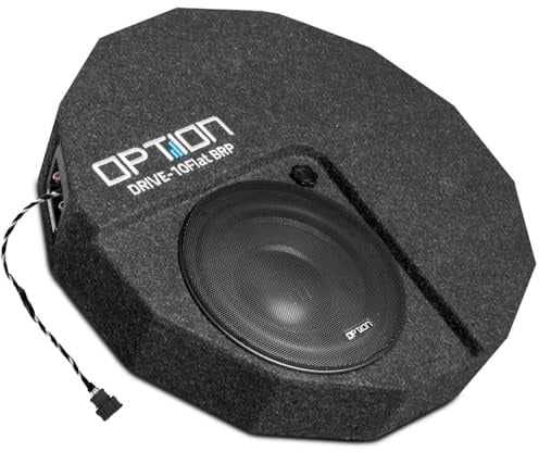 Option Kit subwoofer compatibile con VW Golf 7 (compatibile con sistema audio DynAudio di fabbrica) DRIVE10FLAT-BRP-D2 subwoofer ruota di scorta Plug & Play