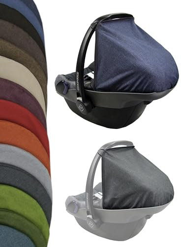 Sonnenverdeck Sonnendach [Sonnenschutz für Babyschale] kompatibel mit Maxi Cosi Pebble Gruppe 0+ (meliert marine) + KP