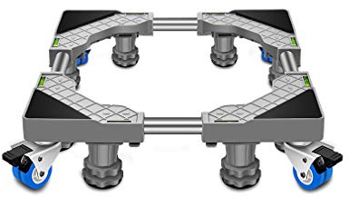 Socle Lave Linge, Base de machine à laver anti-vibrations 4 roues verrouillables et 4/8 pieds Plateau de base à roulettes mobile 45-65 cm Support de base de sèche-linge pour déplacer des meubles et a