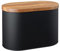 Denby - Bread Bin with Acacia Wood Lid in Black - Kitchen, Pantry Organizer & Essential - Easy to Open Lid - Contemporary Matte Finish - Stylish, Durable Design
