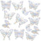 14 Pcs Rainbow & Butterfly Window Stickers, Anti-Collision Suncatcher Decals to Prevent Bird Strikes & Décor