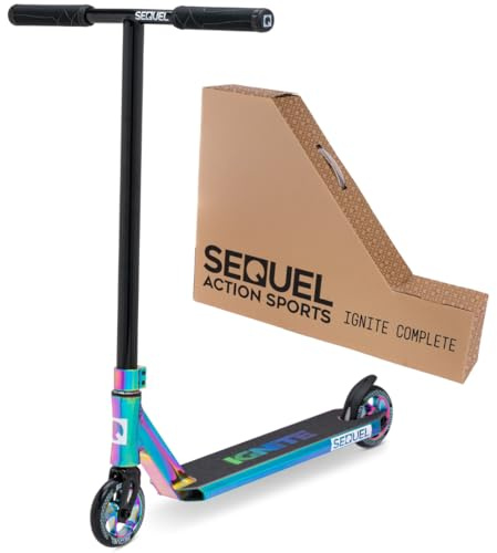 Sequel Ignite Stunt Scooter, Pro Complete Trick Scooter for Kids 8+, Beginner Skatepark BMX Scooter (Neo)