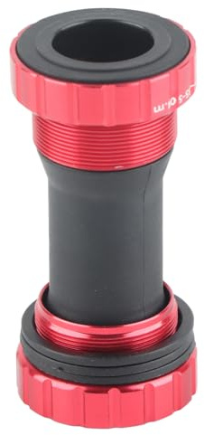 Hohler Innenlagerbock aus Aluminiumlegierung für Straßen- und Mountainbikes, 68–73 mm Gewinde-Innenlager mit abgedichteten Lagern, CNC-eloxiertes Kurbelgarniturteil für (Rot)