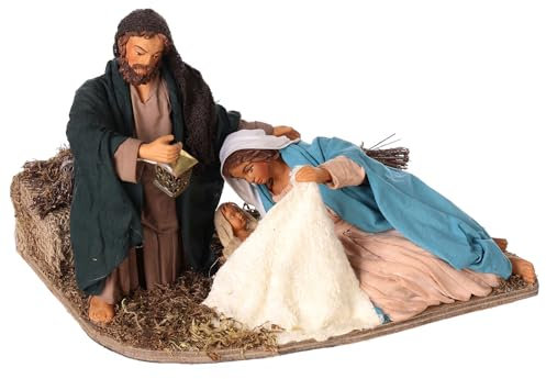 Holyart Liegende Heilige Familie 24cm bewegliche Krippenfigur