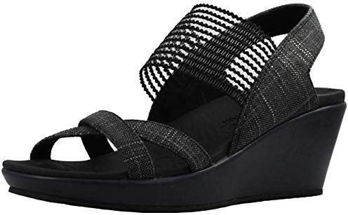 Skechers Femme Beverlee-High Tea Sandale cale, Bleu Marine, 35 EU