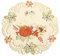 Quinnyshop Kürbis und Sonnenblume Stickerei Tischdeckchen 40 cm Rund Polyester, Creme