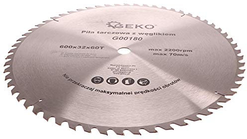 Geko G00180 TCT Lame de scie circulaire pour bois 600 mm x 32 mm x 60 T (lot de 4)