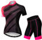 Radtrikot-Set für Damen, Mountainbike, 3D-Gel-Pad, Shorts, Pink, L