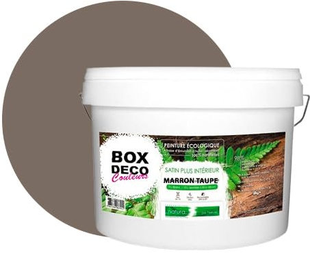 Peinture naturelle écologique aspect Satin NATURA - Tassili - Murale intérieur - 43 couleurs - 10 L - 140 m² … (Marron Taupe)