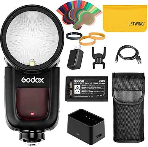 Godox V1-N TTL Runder Kamerablitz-Blitzgerät für die Kamera, kompatibel mit der Nikon-Kamera